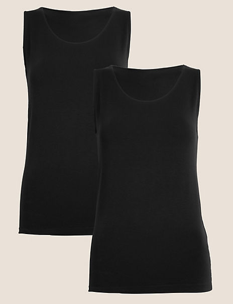 2pk Heatgen™ Thermal Built-up Shoulder Vest Marks & Spencer Men Clothing Underwear Vests 