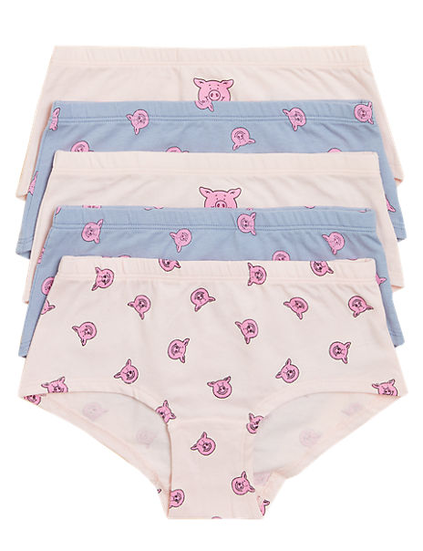 5pk Cotton with Stretch Percy Pig™ Shorts (6-16 Yrs)