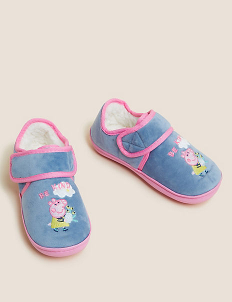 Kids’ Riptape Peppa Pig™ Slippers (3 Small – 12 Small)
