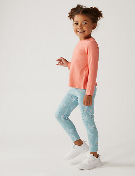 5pk Cotton Rich Patterned Leggings (2-7 Yrs)