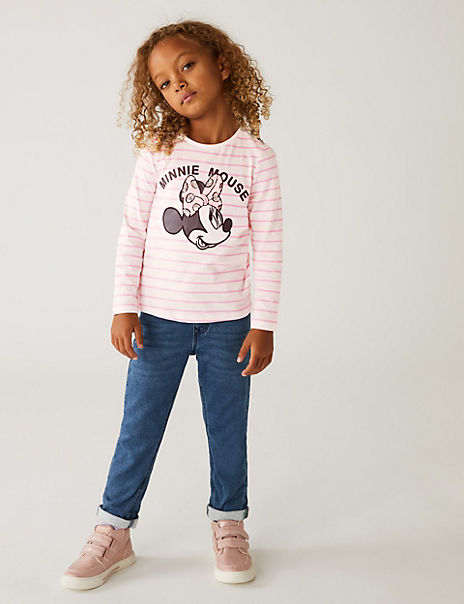 Pure Cotton Striped Minnie Mouse™ Top (2-8 Yrs)