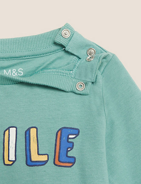 Pure Cotton Smile Slogan Top (0-3 Yrs)