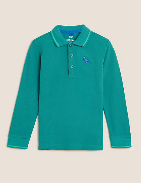 Pure Cotton Dinosaur Polo Shirt (2-7 Yrs)