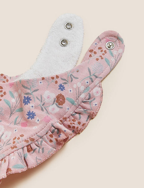 Cotton Rich Floral Dribble Bibs