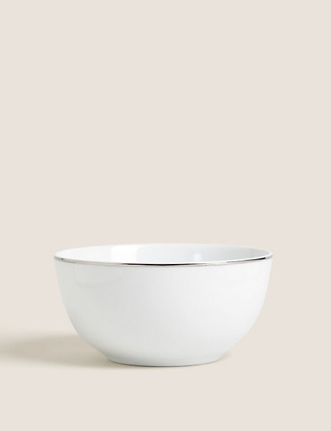 Set of 4 Platinum Rim Cereal Bowls