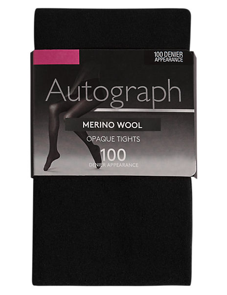100 Denier Merino Wool Opaque Tights