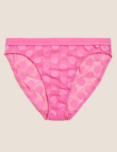 Kira Spot Mesh High Leg Knickers