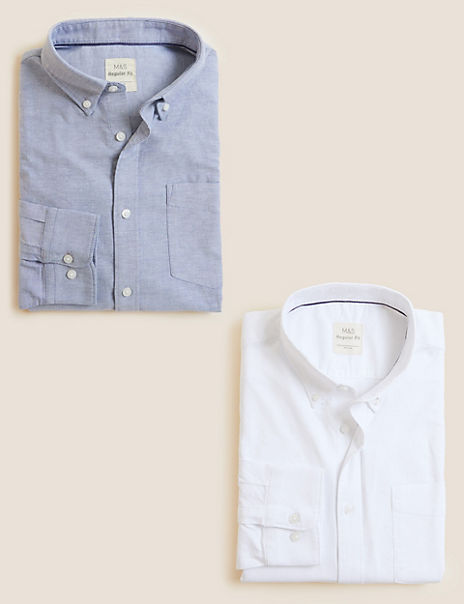 2 Pack Easy Iron Pure Cotton Oxford Shirts