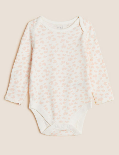 3pk Pure Cotton Leopard Print Bodysuits (6½lbs – 3 Yrs)