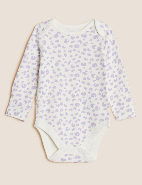3pk Pure Cotton Leopard Print Bodysuits (6½lbs – 3 Yrs)