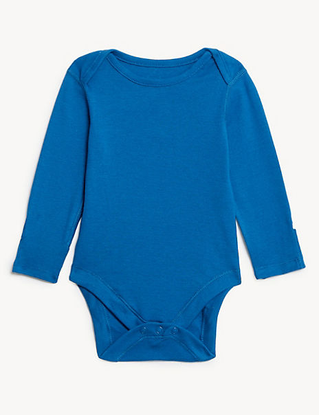 5pk Pure Cotton Ribbed Bodysuits (0-3 Yrs)