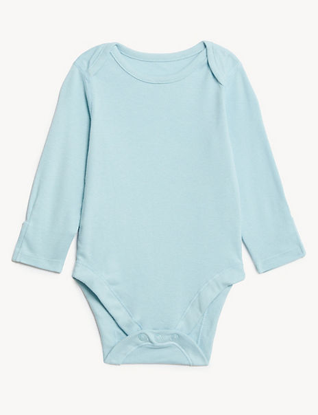5pk Pure Cotton Ribbed Bodysuits (0-3 Yrs)