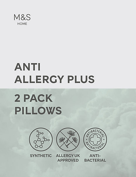 2 Pack Anti Allergy Plus Medium Pillows
