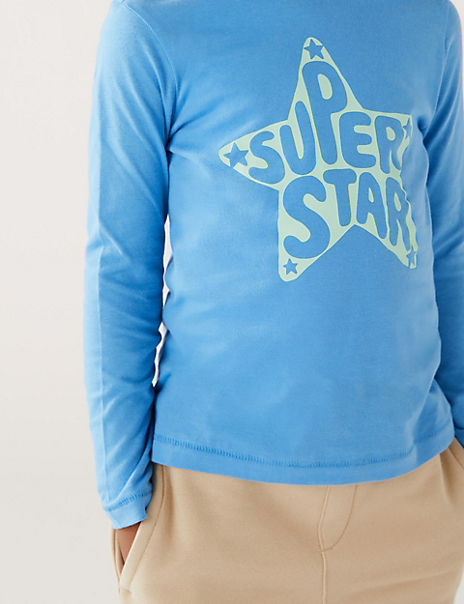 Pure Cotton Super Star Slogan Top (2-8 Yrs)