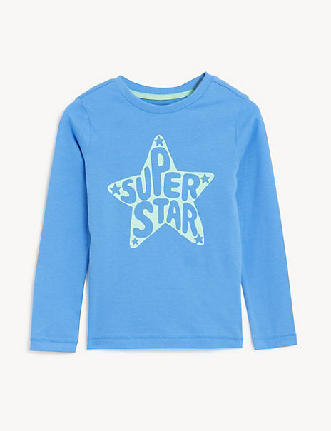 Pure Cotton Super Star Slogan Top (2-8 Yrs)