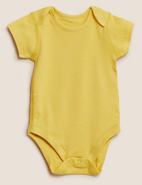 5pk Pure Cotton Ribbed Bodysuits (6½lbs – 3 Yrs)