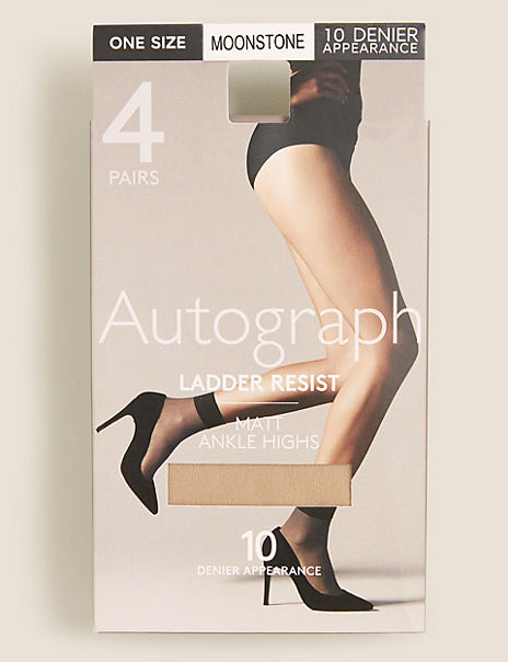 3 Pack 7 Denier Sheer Ankle High Tights, Autograph
