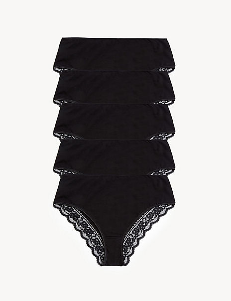 5pk Microfibre & Lace Brazilian Knickers - Marks and Spencer Cyprus