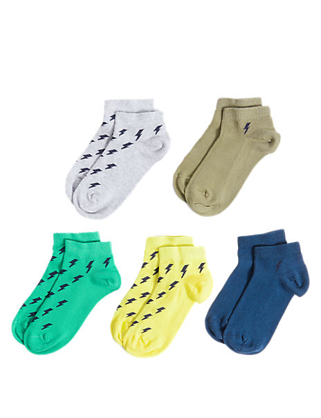 5pk Cotton Rich Trainer Liner Socks