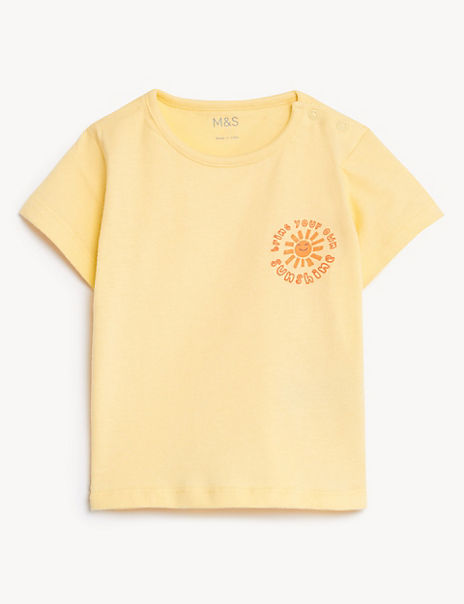  Pure Cotton Sunshine Slogan T-Shirt (0-3 Yrs) 
