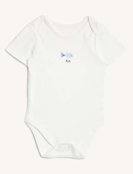 7pk Pure Cotton Printed Bodysuits (6½lbs – 3 Yrs)