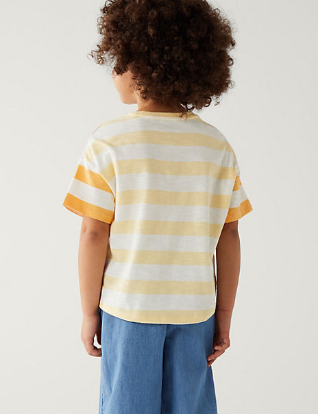 Pure Cotton Striped T-Shirt (2-8 Yrs)