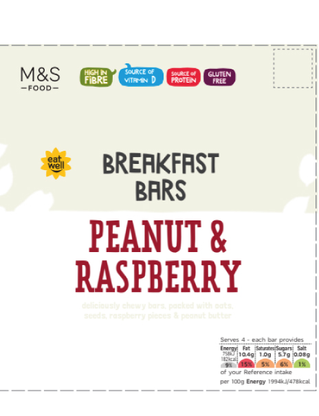 Peanut Butter and Raspberry Breakfast Bar