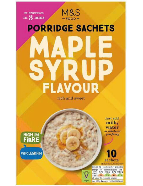  Maple Syrup Porridge Sachets 