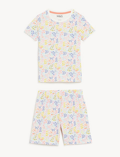 Cotton Rich Floral Short Pyjama Set (1-8 Yrs)