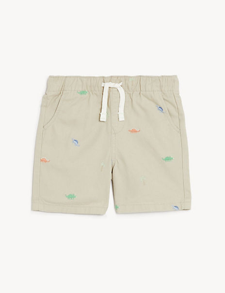Patterned Cotton Shorts