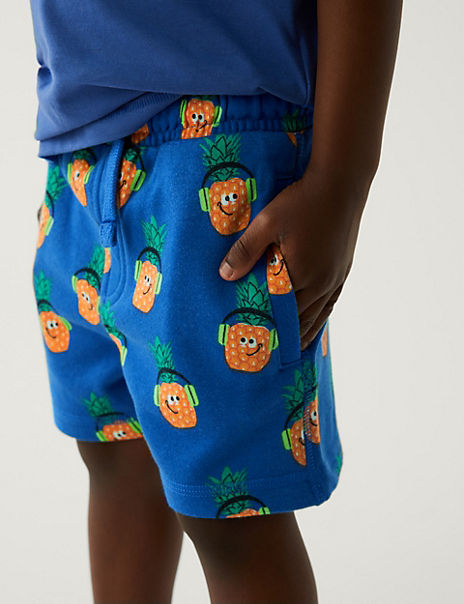 Cotton Rich Pineapple Shorts (2-8 Yrs)