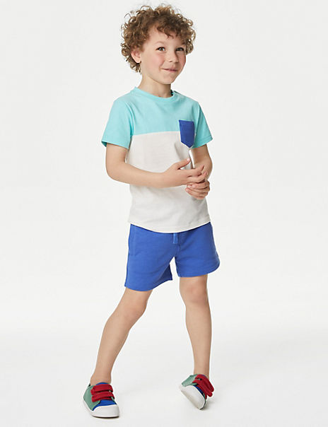 2pc Pure Cotton Colourblock Outfit (2-8 Yrs) - Marks and Spencer Cyprus ...