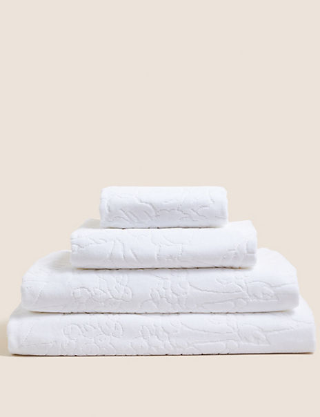  Pure Cotton Linear Floral Towel 