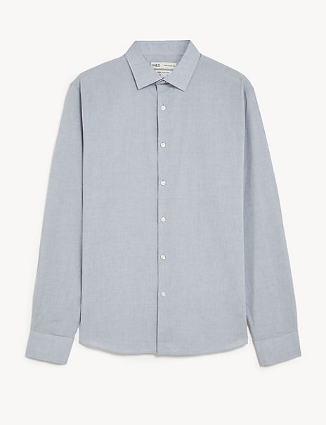 Regular Fit Pure Cotton Textured Shirt