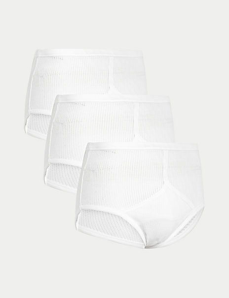 3pk Pure Cotton StayNew™ Mesh Briefs