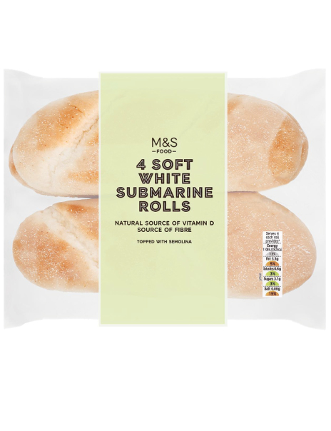 4 Soft White Submarine Rolls