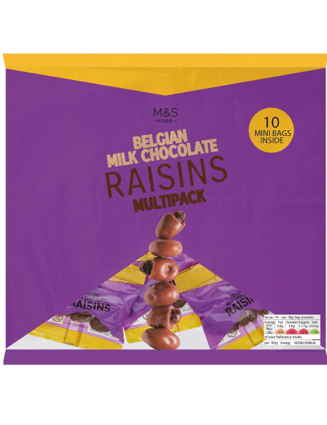 Belgian Milk Chocolate Raisins Multipack Belgian Milk Chocolate Raisins Multipack