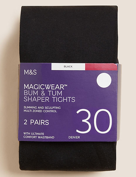  2pk 30 Denier Magicwear™ Opaque Tights 
