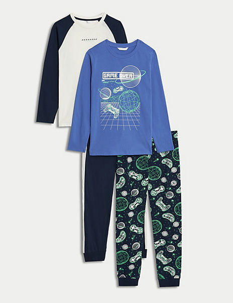 Pure Cotton Football Pyjama Set (6-16 Yrs)
