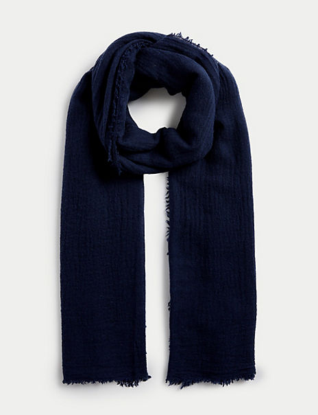 Brushed Fringed Scarf, M&S Collection