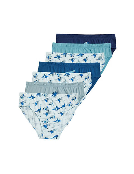 7pk Pure Cotton Dinosaur Briefs (2-10 Yrs)