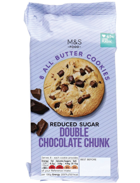  Reduced Sugar Double Chocolate Chunk Cookies 