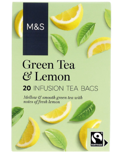 Fairtrade Green Tea with Lemon Tea Bags