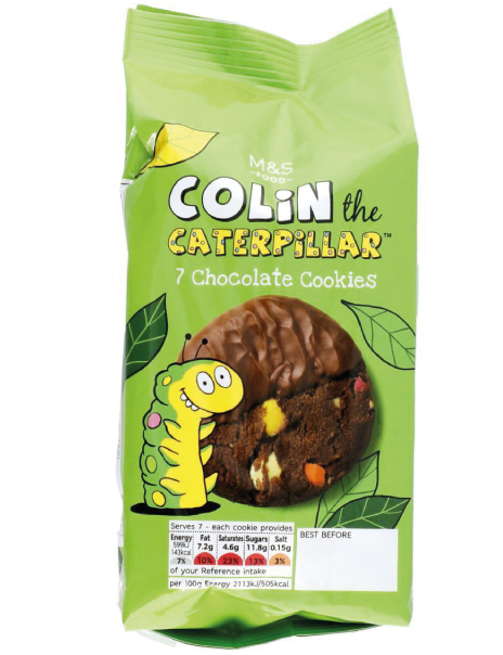  7 Colin the Caterpillar Chocolate Cookies 