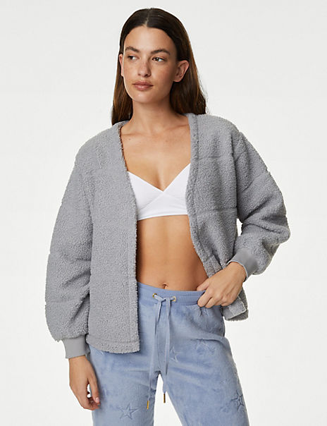 Fleece lounge clearance cardigan