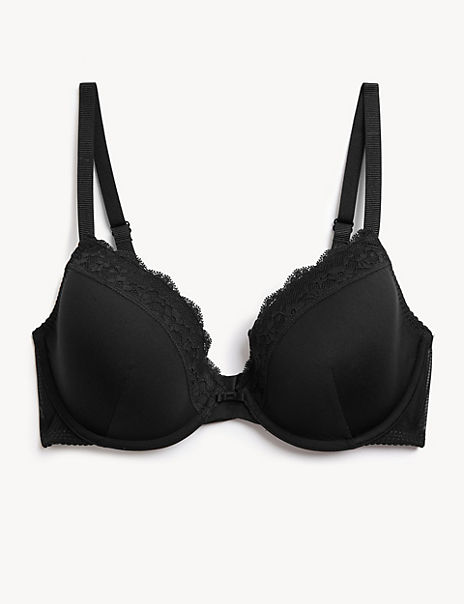 Lace Padded Plunge Wired Bra A-E