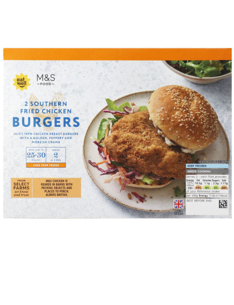  Select Farms 2 Southern Fried Chicken Burgers 