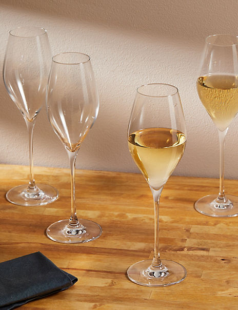  Set of 4 White Wine Glasses 