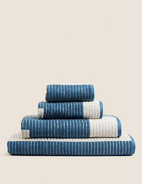  Pure Cotton Ribbed Geometric Towel 