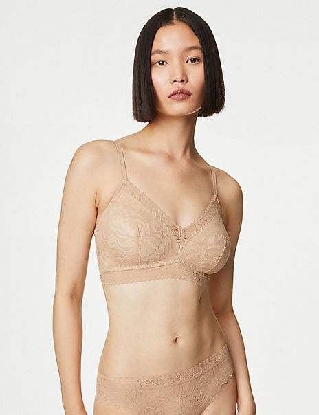 NEW M&S Boutique Marks & Spencer cream lace non-wired bralette
